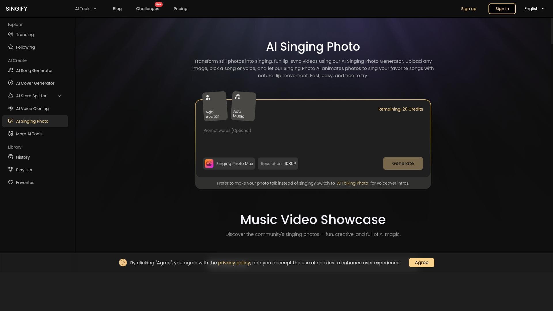 Singify AI Singing Photo
