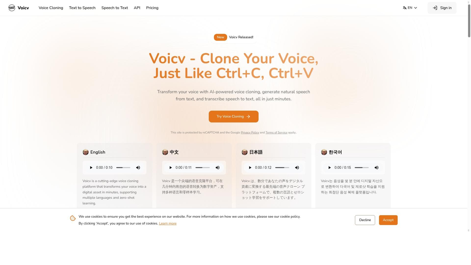 Voicv : Voice clone