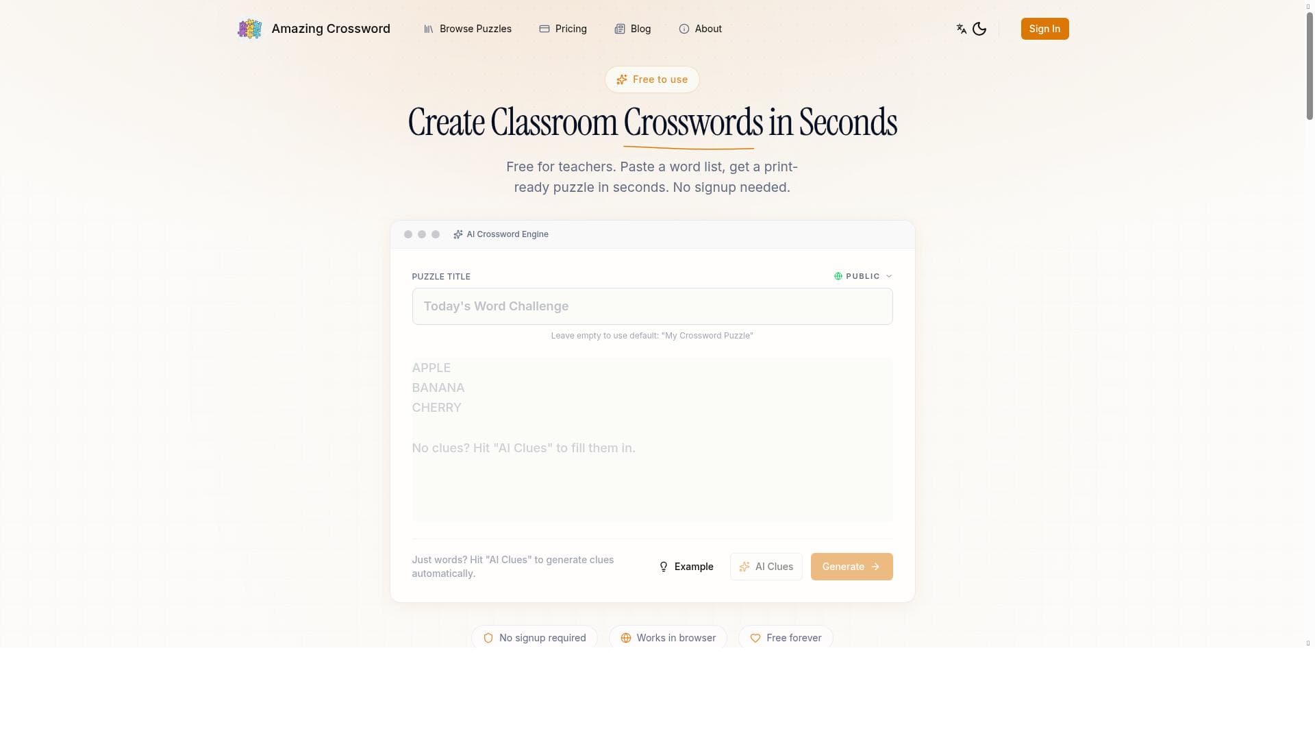 Amazing Crossword